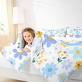 thumbnail image 3 of Meiyoeat Pretty Floral Letter D Twin Comforter Sets 3-Piece for Girls Juniors, Charming Print Bedding Set, Light Blue Yellow White, 3 of 6