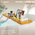 thumbnail image 4 of Bandeja de bañera Caddy Yirilan Premium de bambú expandible, 4 of 6