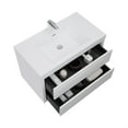 thumbnail image 3 of Demi Bonn 35" Wall-Mounted Bathroom Vanity with Sink, Stone Resin Countertop and 2 Soft Close Drawers, Faucets and Drains Not Included, White, 3 of 9