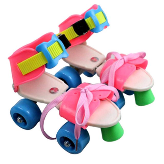 CAROOTU Patins à Roulettes Ajustables pour Enfants Double Rangée 4 Roues Chaussures de Patinage Patins en Ligne pour Enfants