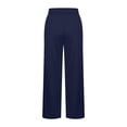 thumbnail image 4 of Yievot Women's Yoga Pants Elastic Waist Flare Leg Pants wiht Pockets Side Slit Stretch Loose Casual Trousers, 4 of 4
