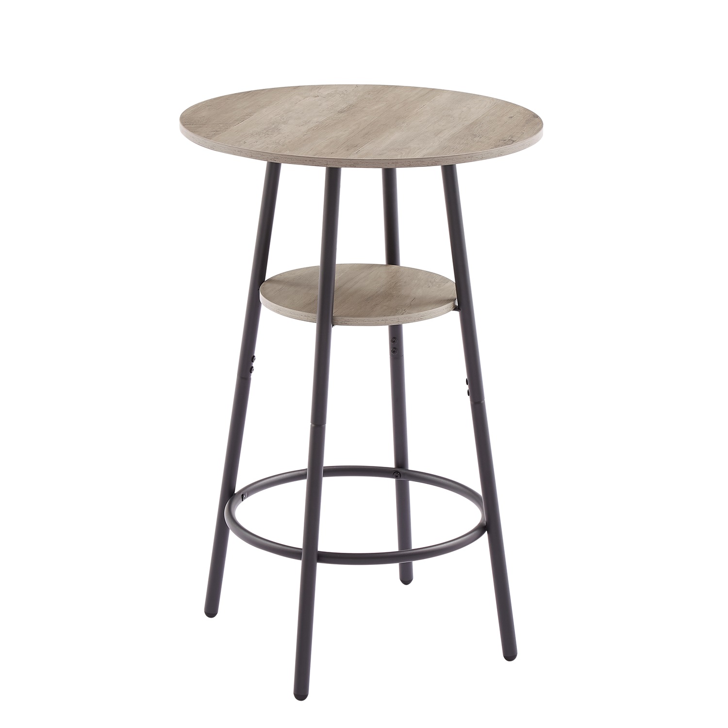 Hommoo 3 Piece Dining Pub Set Counter Height with backrest Barstools, Modern Round Dining Table Set for 2, Small Bar Table Set,Gray