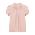 thumbnail image 5 of BLVB Women's Dressy Blouses V Neck Pleated Tops Tee 2025 Summer Shirts Petal Short Sleeve Casual T-Shirts for Work Office, 5 of 6
