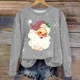 thumbnail image 1 of Amzcrzy Sweat-Shirt pour Femmes Noël Col Rond Imprimé Ample Chandail Manches Longues Sans Capuche Chandails en Molleton de Noël Manches Longues pour Femmes Chandail TG, 1 of 4