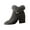 Gray, variant on Gray Women'S Ankle Boots Pointed Toe Rhinestone Decor Flock Suede Material Fall Winter Trendy Short Boots For Casual Wear Female