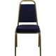 thumbnail image 5 of Songqin Trapezoidal Back Fabric Upholstered Stackable Banquet Chair, Multipurpose Stacking Chair with Padded Seat and Back, Navy Patterned/Gold, 5 of 15