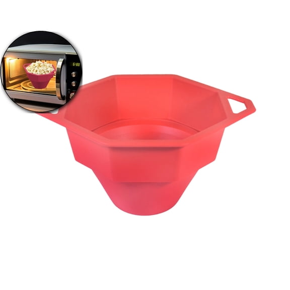 Popcorn Popper, Silicone Popcorn Maker, Collapsible Bowl with Lid for Home, Family Movie, DIY Popcorn Bucket
