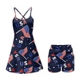 thumbnail image 5 of Yuyamidu USA Flag Womens Tennis Dress, 4th of July Workout Dress with Shorts Comfortable A-Line Athletic Dresses for Women Size XL, 2 PCS, 5 of 7