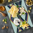 thumbnail image 5 of Psychedelic Cutting Board, Geometric Composition with Colorful Zigzag Chevron Lines Squares Digital Grid, Decorative Tempered Glass Cutting and Serving Board, Large Size, Multicolor, by Ambesonne, 5 of 5