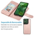 thumbnail image 5 of Njjex For Motorola Moto G Power 5G 2025 Wallet Case, Luxury PU Leather [9 Card Slots] Folio Cover with Detachable Magnetic Hard Case + Kickstand & Wrist Strap - Rose Pink, 5 of 6