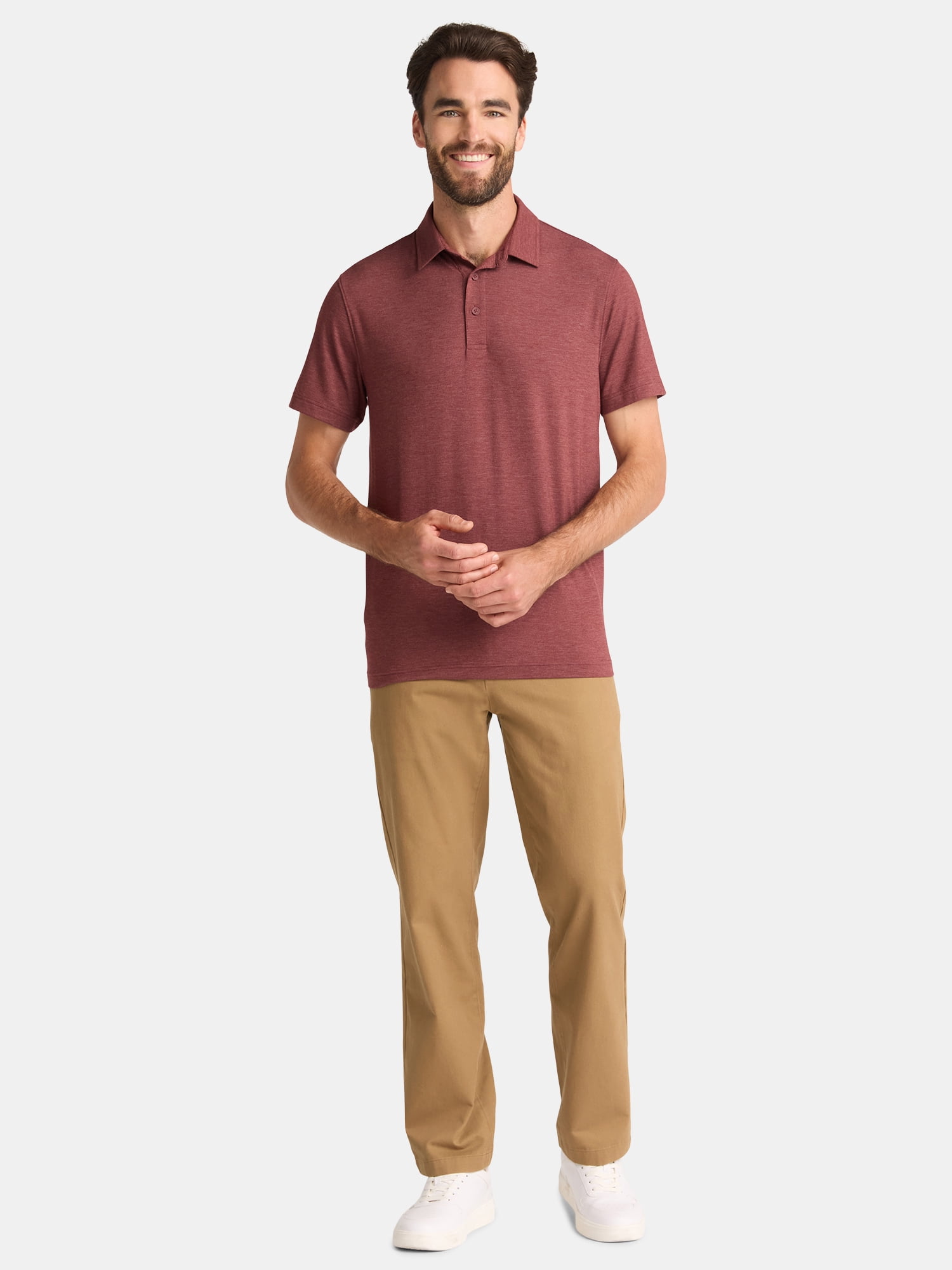 George Men's & Big Men's Poly Polo with Short Sleeves, Sizes S-3XL