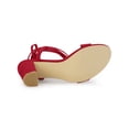 thumbnail image 3 of BLISSFUL STEP Women's Open Toe Lace up Block High Heels Sandals Red 5.5, 3 of 8