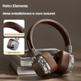 thumbnail image 3 of Auriculares Supraaurales Clásicos Retro, Estéreo de Estudio, Bluetooth 5.3, Inalámbricos, con Control Táctil, Tipo C, A, 3 of 5