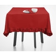 thumbnail image 2 of Vargottam Ruffle Tablecloth Kitchen Dining Tabletop Cover Decoration Cotton Solid Table Cover Square,Red,54 x 54 Inches, 2 of 7