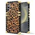 thumbnail image 2 of FKBRCL4U Compatible with Samsung Galaxy S24 S25 Case, Brown Leopard Texture Luxury Golden Decoration for Girl Women Soft TPU Shockproof Protective Hard PC Back, 2 of 7