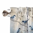 thumbnail image 5 of Half Window Curtains 24 Inches Long, Tree Birds Window Treatment Curtain Drapes, Spring Forest Oil Painting Modern Animal Short Curtains Tiers for Kitchen Over Sink, 27.5"x24", 2 Panels, 5 of 7
