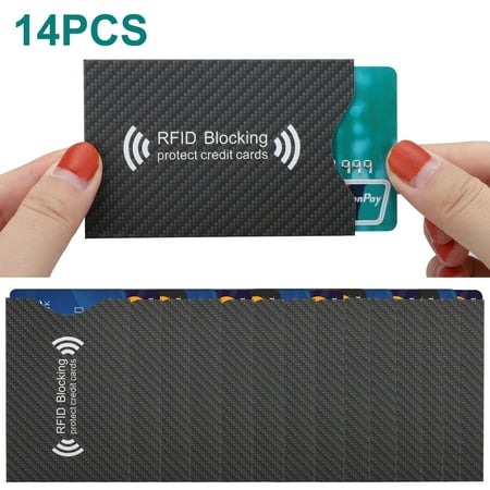 14PCS RFID Blocking Sleeves, TSV Water-resistant Credit Card Protector Sleeves, Credit Card Protector Holders, Blocks Credit Cards Transfer of Data Protecting Against Thieves Electronic