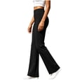 thumbnail image 5 of UKHCCC Women's Yoga Pants Flared with Pockets High Waisted Solid Trousers Casual Workout Lounge Bootcut Stretchy Cotton Soft Comfortable Daily Activewear S-2XL, 5 of 9