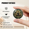 thumbnail image 3 of Glass Refrigerator Magnet 6Pcs Magnetic Fridge Sticker,Decor for Kitchen,Whiteboard,Cabinet,Circular Wooden Sign With Intricate Lotus Flower Design, 3 of 5