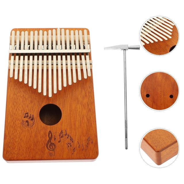 OULII Thumb Finger Piano Synthetic Material Natural Wood Color 1 Set