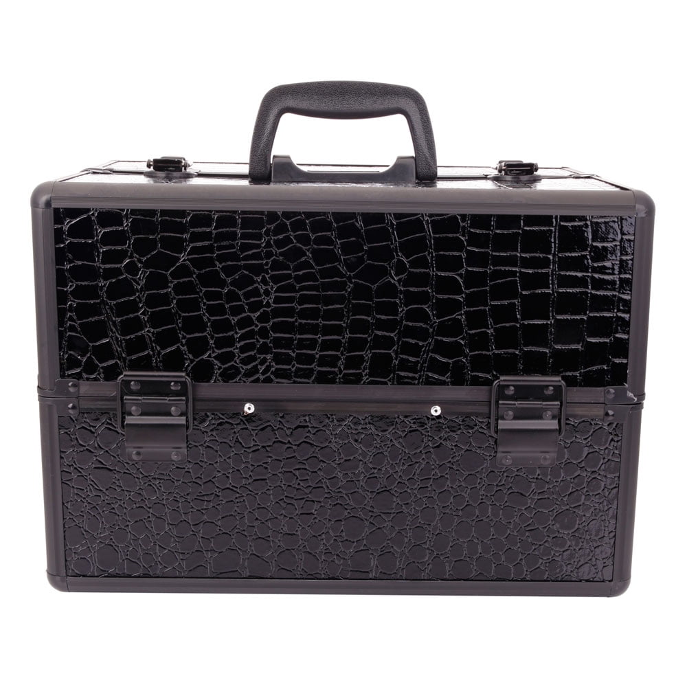 Travel Makeup Suitcase, Foldable Cosmetics Storage Case Black