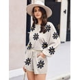 thumbnail image 5 of Ekouaer Knit Pajamas Set for Women Lounge Wear Sets Long Sleeve Sweatsuit Matching 2 Piece Outfits Casual Sweater Sets, 5 of 6