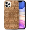 thumbnail image 1 of Case Yard Wooden Case Outside Soft TPU Silicone Slim Fit Shockproof Wood Phone Cover for Girls Boys Men and Women Supports Wireless Charging Pharaoh Pattern Design case for iPhone-11-Pro-Max, 1 of 7