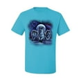thumbnail image 2 of Wolfpack Running At Night Moon American Flag Animal Lover Men's Graphic T-Shirt, Light Turquoise, 2XL, 2 of 3