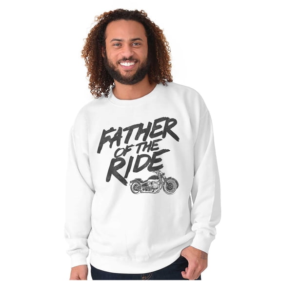 Biker Dad Father Of Ride Motorcycle Men's Big & Tall Crewneck Sweatshirt Brisco Brands 2X