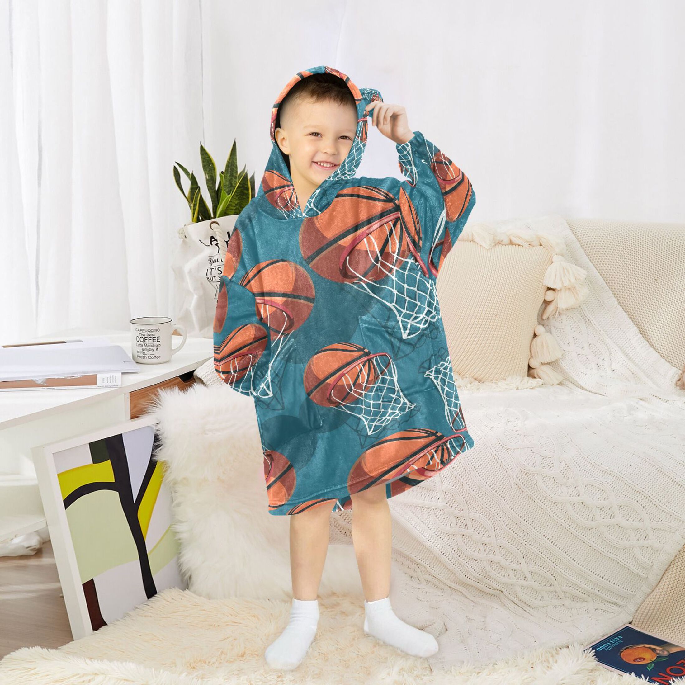joogoo Blanket Hoodie for Basketball-a1 Oversize Sweatshirt 3-14 YR L