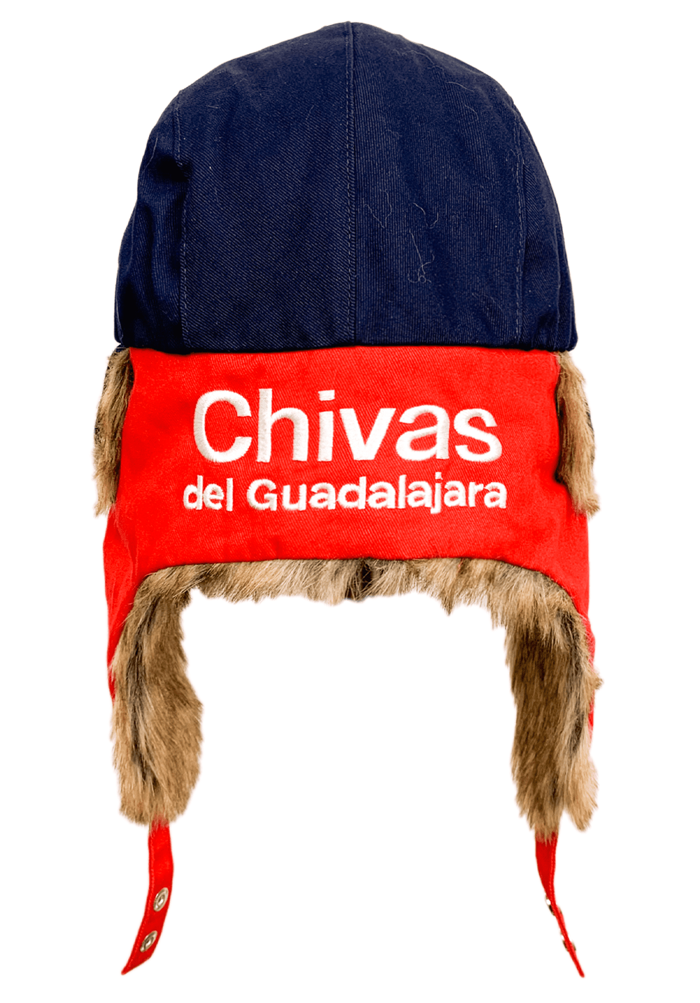 Icon Sports Chivas Trapper Hat, Navy Red Faux Fur, 100% Cotton, OSFM