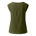 thumbnail image 5 of Gibobby Mujeres sin mangas diente de león impresión Casual verano botón chaleco cuello redondo blusa suelta Top(Verdemilitary,G), 5 of 5