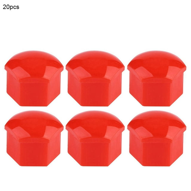 Qii lu 20pcs Tapas de tuerca de rueda de coche Tapa de tornillo de cubo automático Llantas de perno Protección exterior con herramienta de extracción Clip negro 19 mm ANGGREK Otros