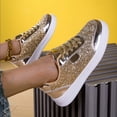 thumbnail image 6 of Women's Sequin Round Toe Platform Fashion Sneakers Casual Lace Up Glitter Bling Comfortable Walking Tennis Shoes Bedazzled Bride Wedding Party Trendy Shoes, 6 of 7