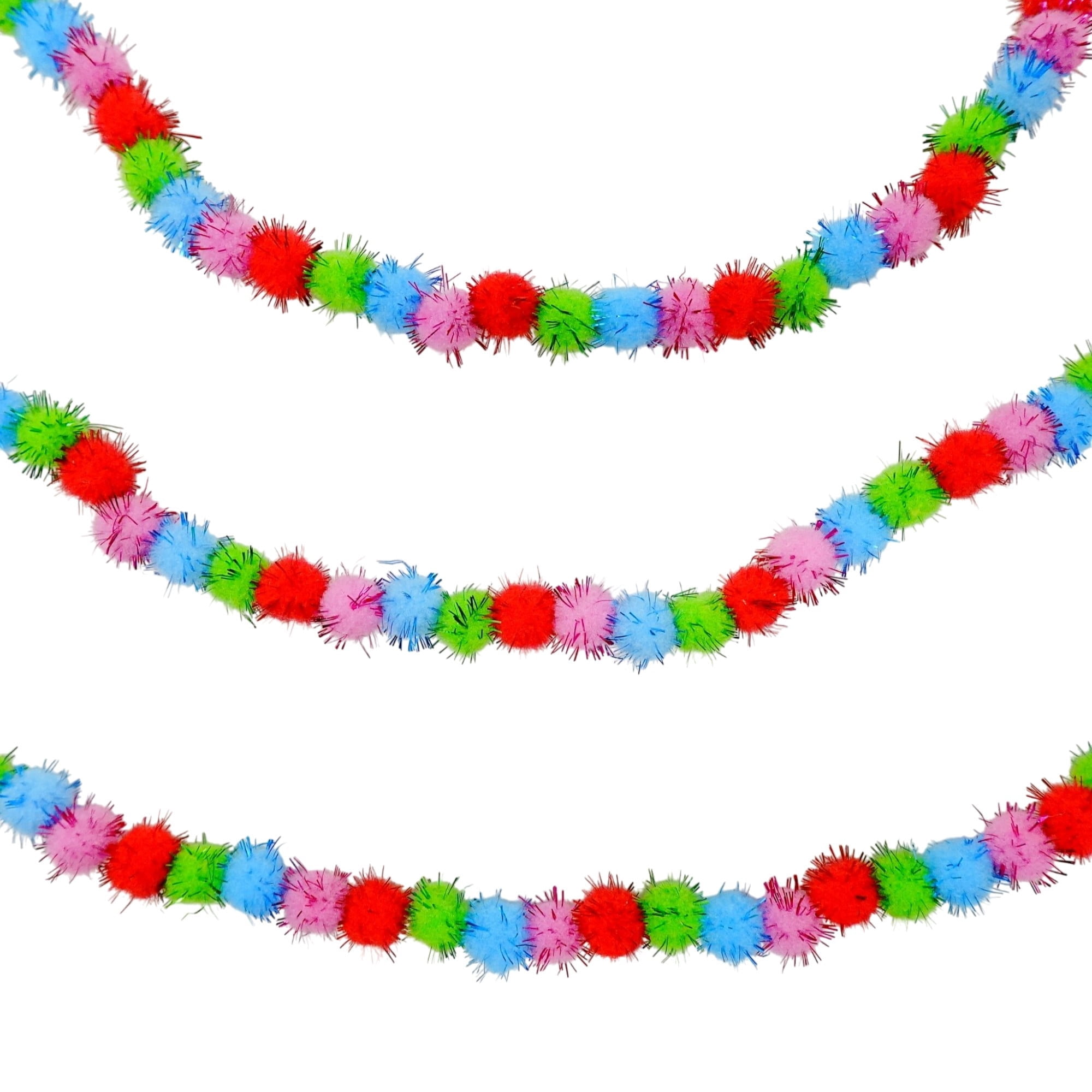 Pom-Pom Mini Christmas Garland, Multicolor, 4', by Holiday Time