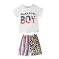 thumbnail image 4 of Odeerbi Baby Girls Boys Clothes Baby Outfits Shirts Sets Toddler Independence Day 2025 Fashion Stripe Leopard Print Short Sleeve Shorts Pants Suit, 4 of 8