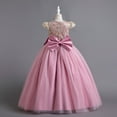 thumbnail image 4 of IBTOM CASTLE Flower Girl Sequin Lace Dress for Kids Wedding First Communion Princess Pageant Formal Party Long Maxi Gowns 11-12 Years Bean Pink, 4 of 6