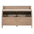 thumbnail image 4 of Ottoman Bench with Storage Solid Wood Entryway Multifunctional Removable Cushion Storage Bench with Safety Hinge, 4 of 6