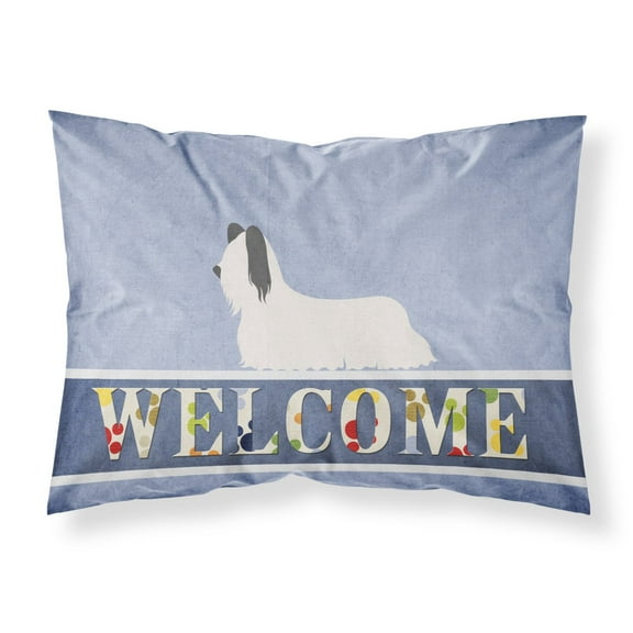 Skye Terrier Welcome Fabric Standard Pillowcase Blue