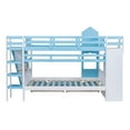 thumbnail image 6 of BELLEMAVE Kids Castle Bunk Bed with Storage Drawers, Shelf, Slide and Safety Guardrail, Full over Full Bunk Bed with Stairs, Castle Bunk Bed/Playhouse Bed for Girls, Boys, Kids(Blue), 6 of 9