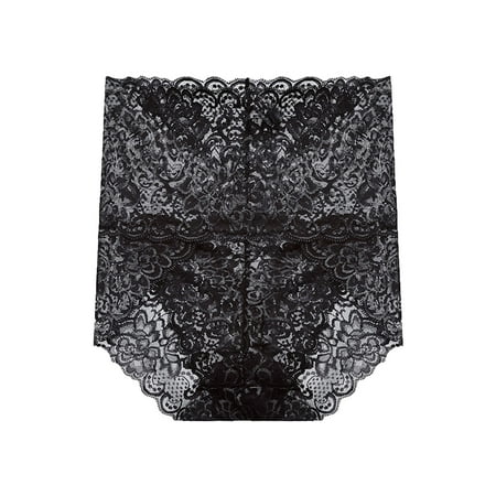 

Boxer Briefs For Women Underwear Women Mid Waist Thin Hip Lift Transparent Lace Hip-lifting corset thin section temptation seamless transparent lace briefs black M black XXXL black X