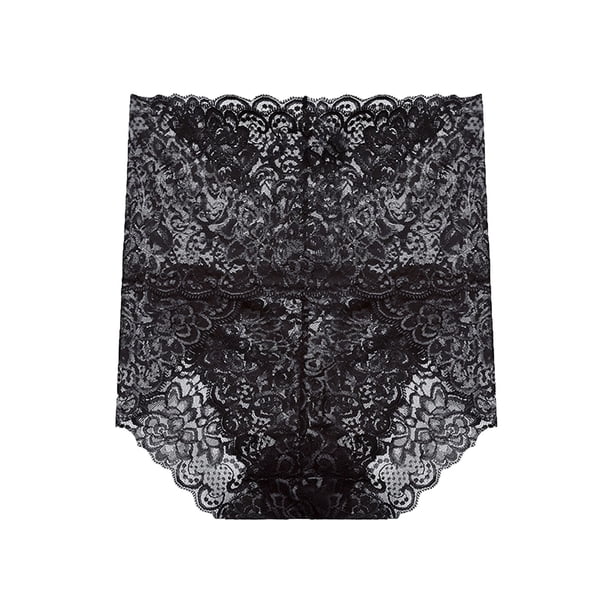 Calzoncillos de encaje sexy transparente de cintura media para mujer Fridja nalpqowj5775