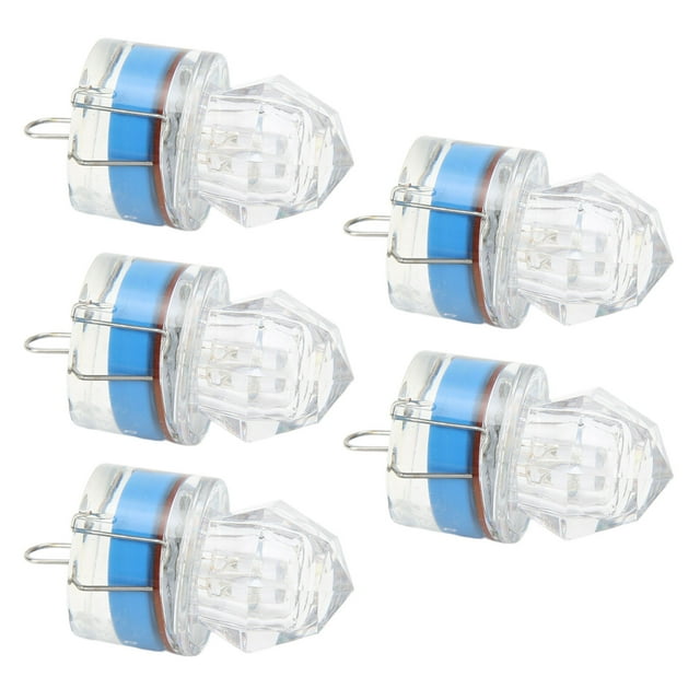 Bass Leurre Lumière, Pêche Leurre Lumière LED Résistance à la Corrosion 5Pcs pour la Mer Bleu, Vert, Rouge, Blanc