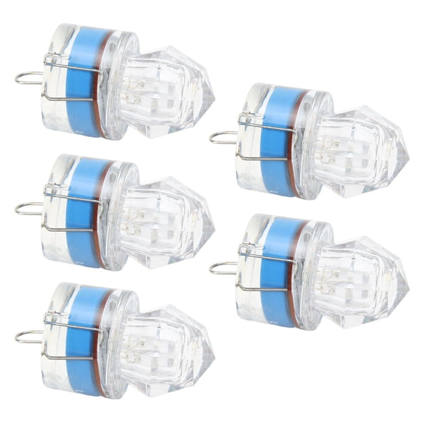 5 Uds Luz De Pesca Subacuática Señuelo De Pesca Luz Forma De Diamante LED Resistencia A La Corrosión Auto Abierto Intermitente Bajo Señuelo Luz