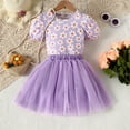 thumbnail image 2 of Little Girl Dresses Spring Summer Print Ruffle Short Sleeve Princess Dress Casual Dresses,Size 4 Years-5 Years, 2 of 8