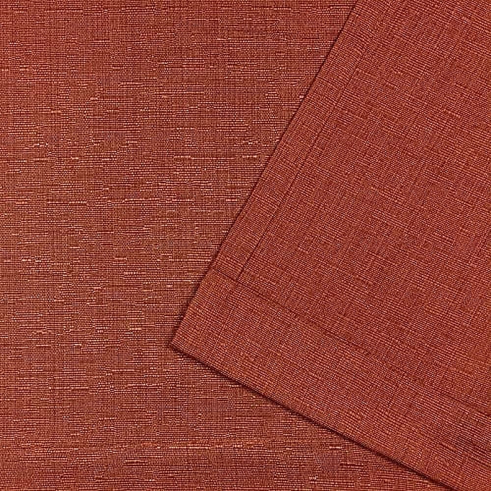 Nicole Miller New York Sawyer Cotton Blend Grommet Top Light Filtering Curtain Panels, 52"x 108", Brick Red, Set of 2