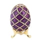 thumbnail image 2 of Organizador de joyería Hugo de cristal vintage en apariencia de huevo violeta, 2 of 7