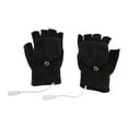 thumbnail image 2 of Guantes calefactados USB con dobladillo completo y parte trasera media, cálidos, de punto, sin dedos, para el hogar y la oficina, color negro, 2 of 10