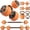 Orange, variant on 66LB Adjustable Dumbbell Set, 4-in-1 Convertible Weights Plates Free Weight Kit with Barbell Kettlebell Push-Up Stands for Home Gym Fitness Strength Training, Black