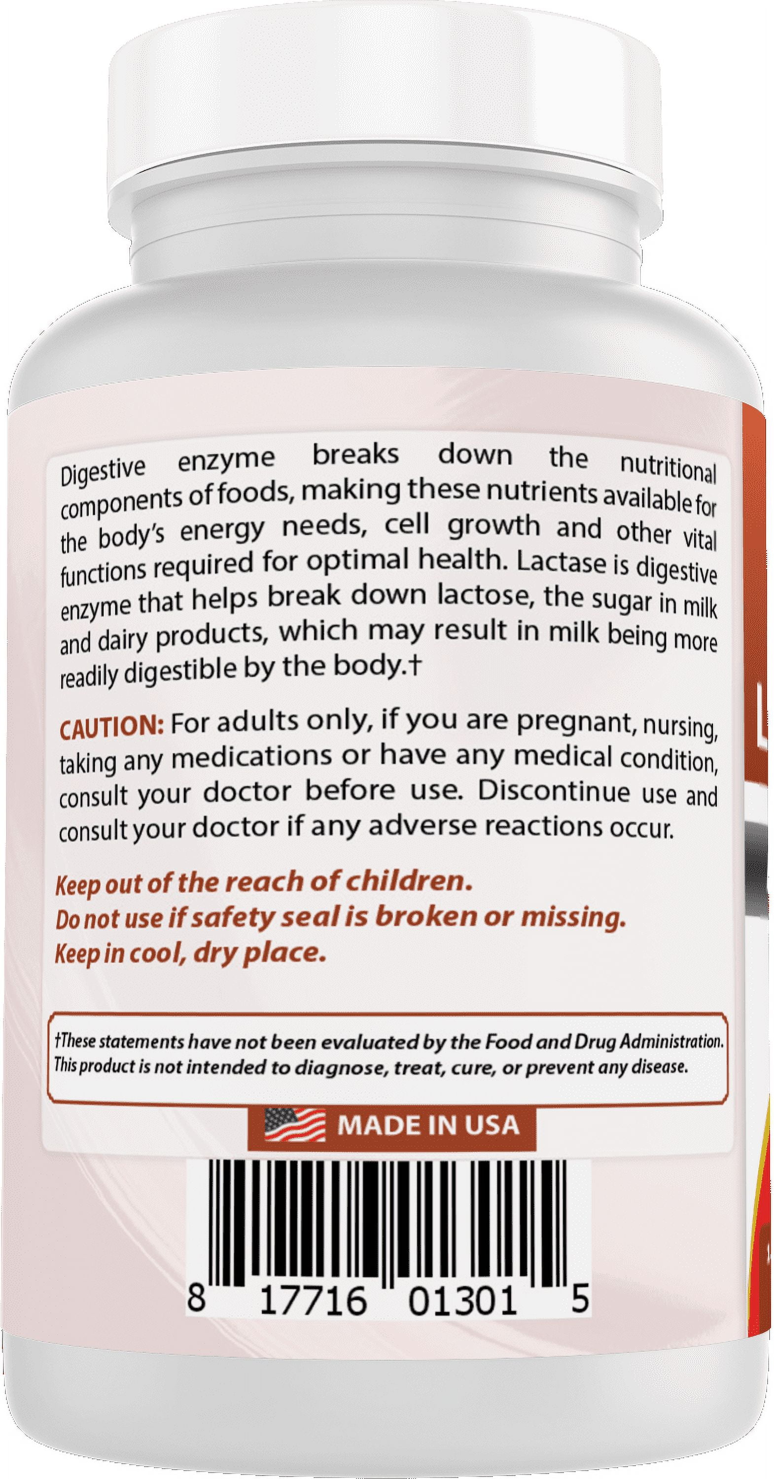 Best Naturals Natural Lactase Enzyme 9000 FCC ALU, 3 Pack, 180 Tablets